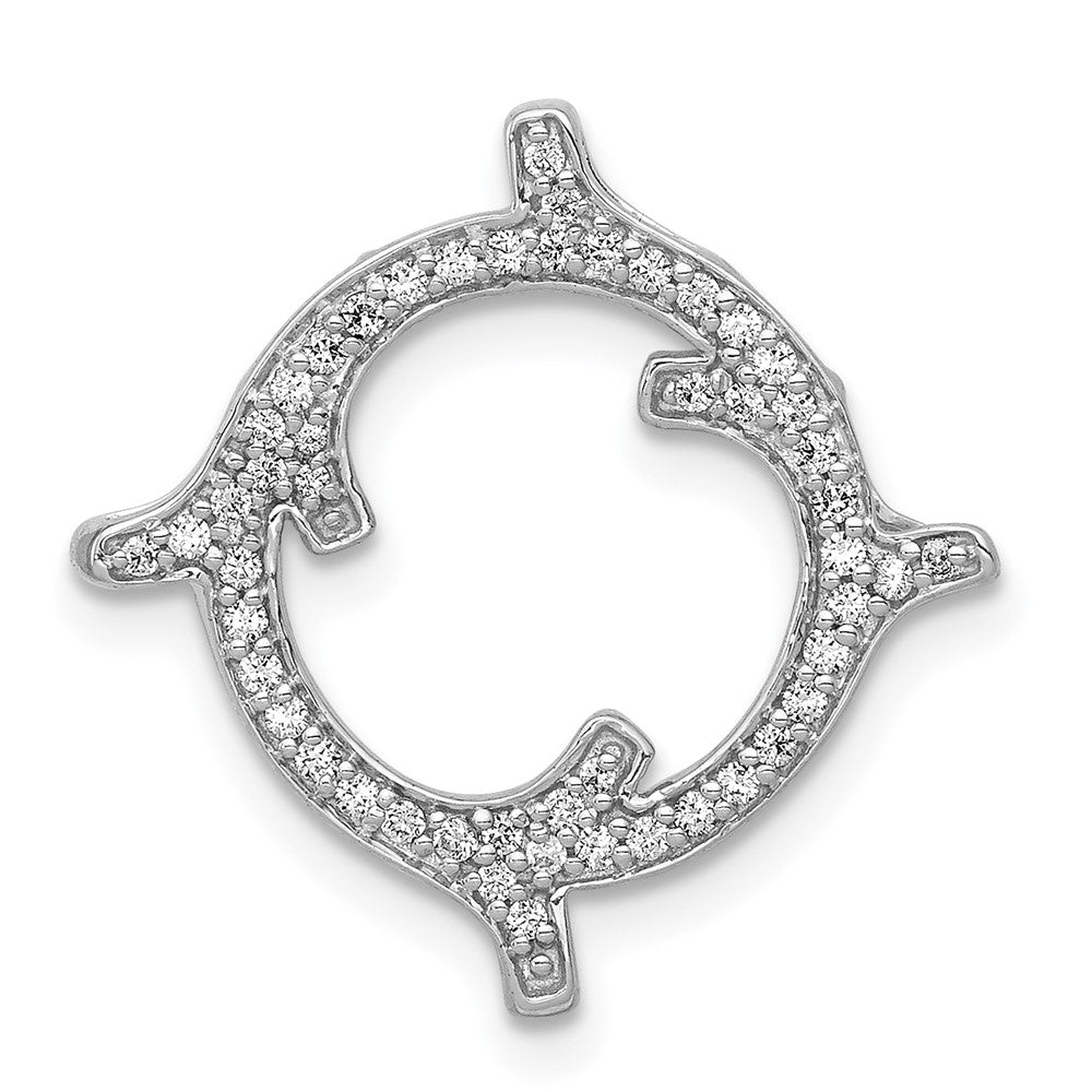 14K Weißgold 1/4ct. Echt Diamant Fantasie Kette Anhänger