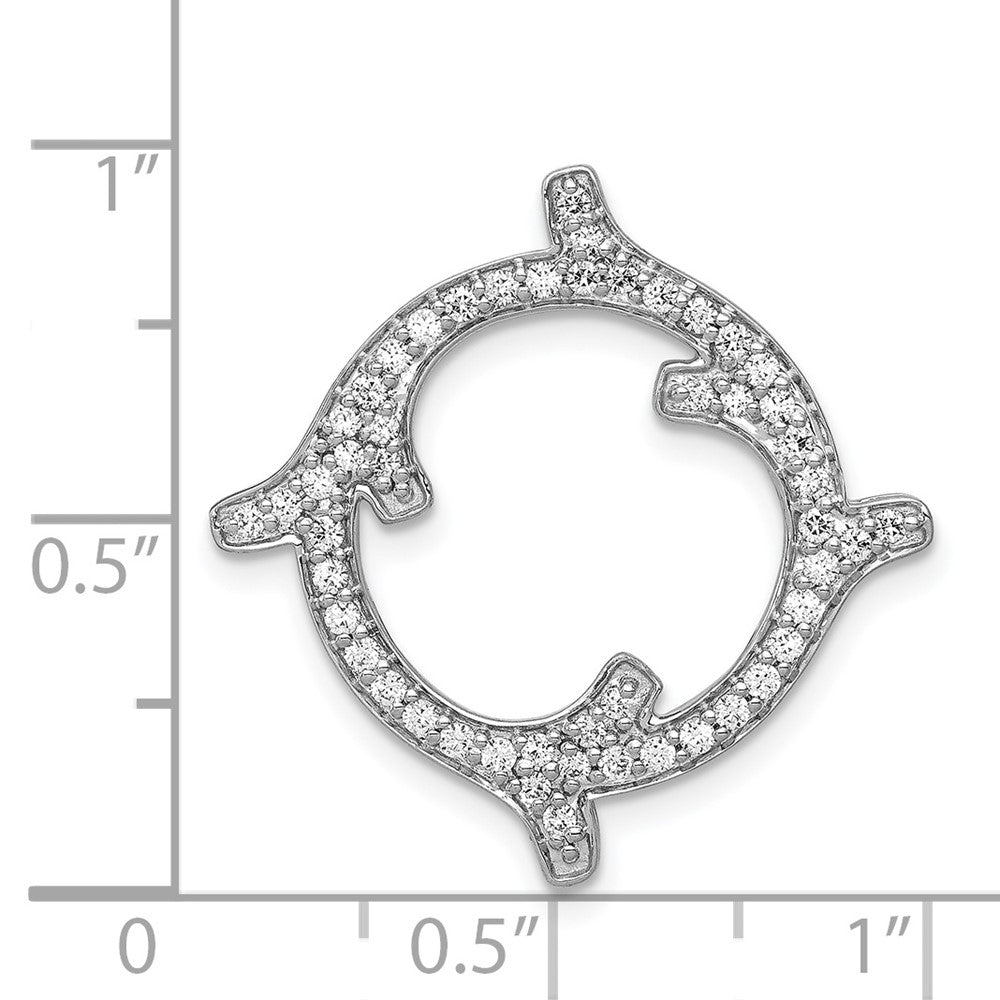 14K Weißgold 1/2ct. Echt Diamant Fantasie Kette Anhänger