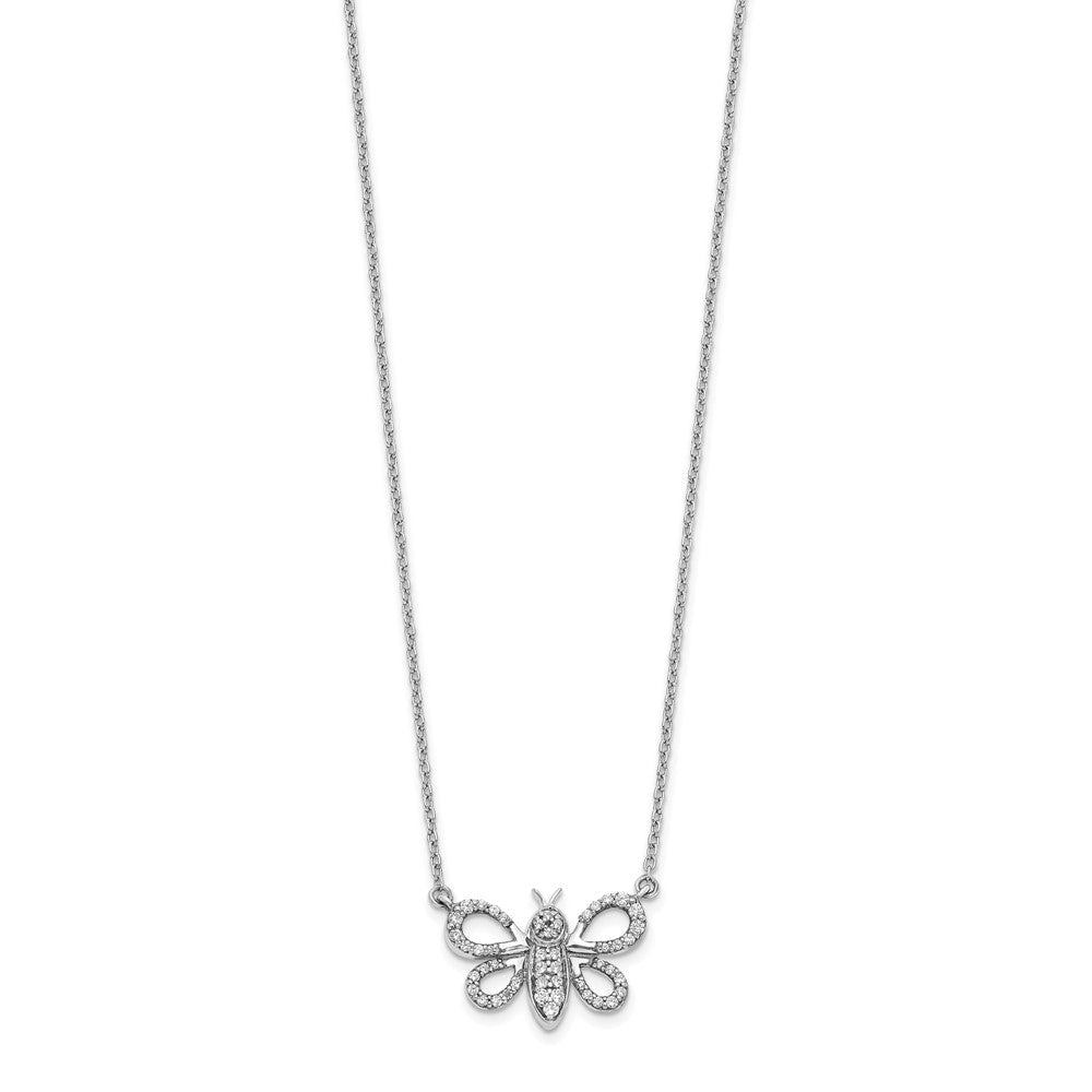 14K Weißgold Echt Diamant Biene Halskette