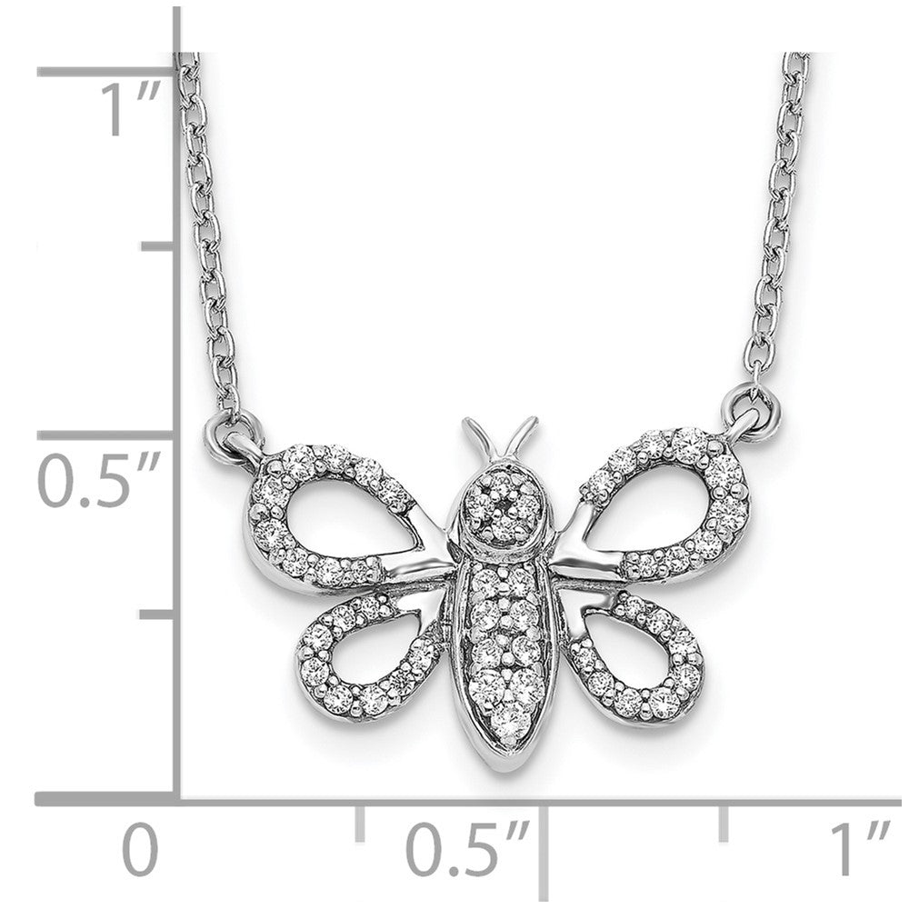 14K Weißgold Echt Diamant Biene Halskette