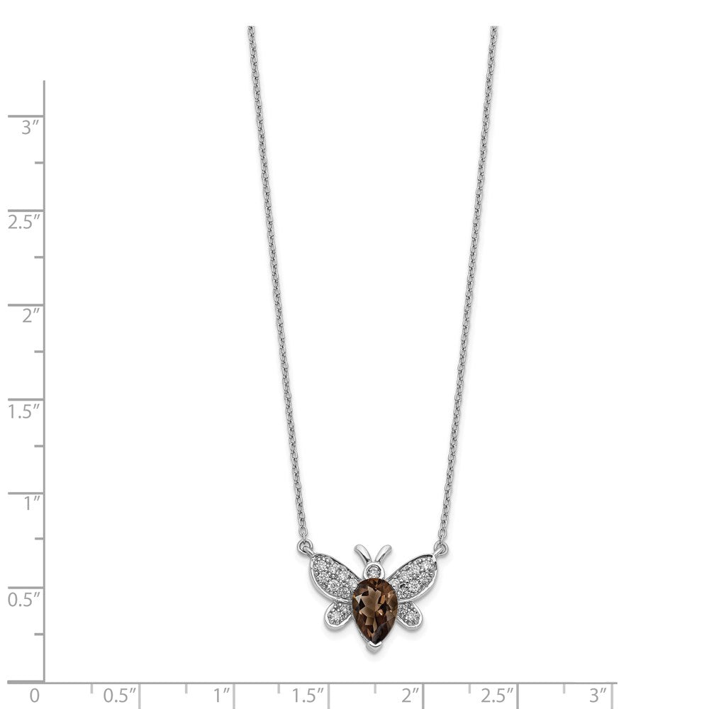 14K Weißgold Echt Diamant & Edelstein Biene Halskette