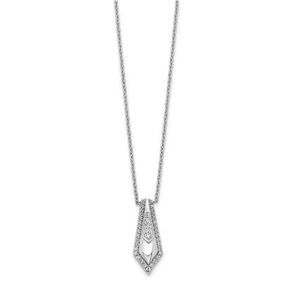 14K Weißgold Echt Diamant Tropfen Halskette