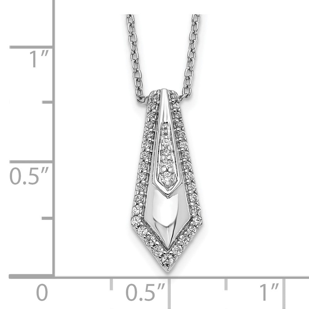 14K Weißgold Echt Diamant Tropfen Halskette