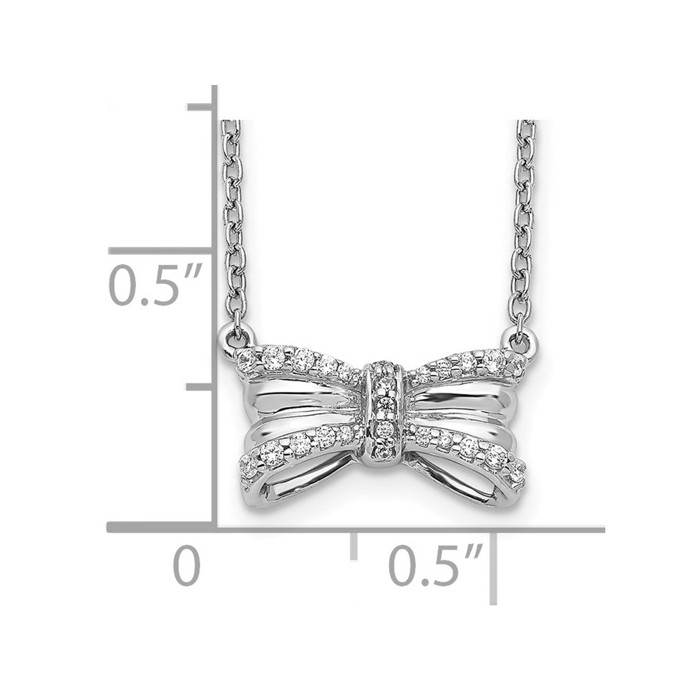 14K Weißgold Echt Diamant Schleife Halskette