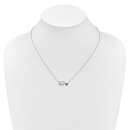14K Weißgold Schwarz Echt Diamant Mutter und Baby Bär 18 in Halskette