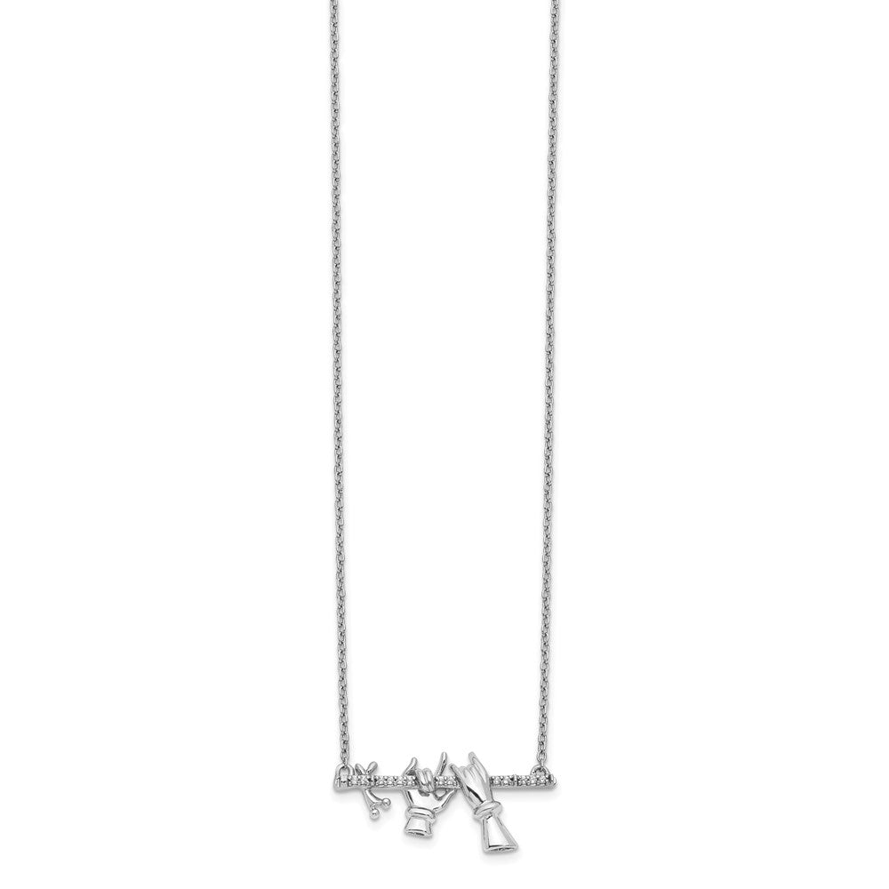 14K Weißgold Echt Diamant Halskette