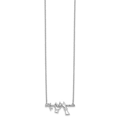 14K Weißgold Echt Diamant Halskette