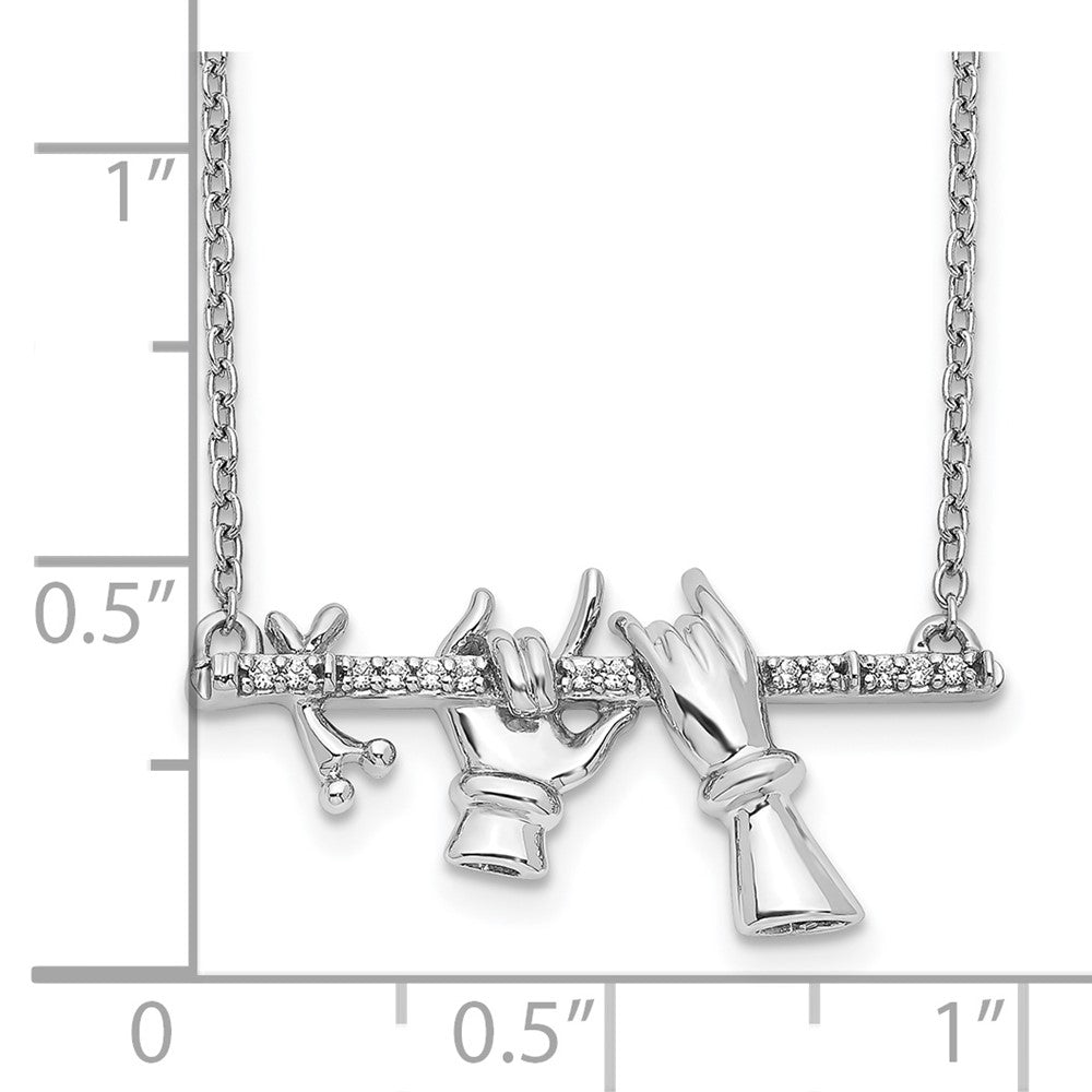 14K Weißgold Echt Diamant Halskette