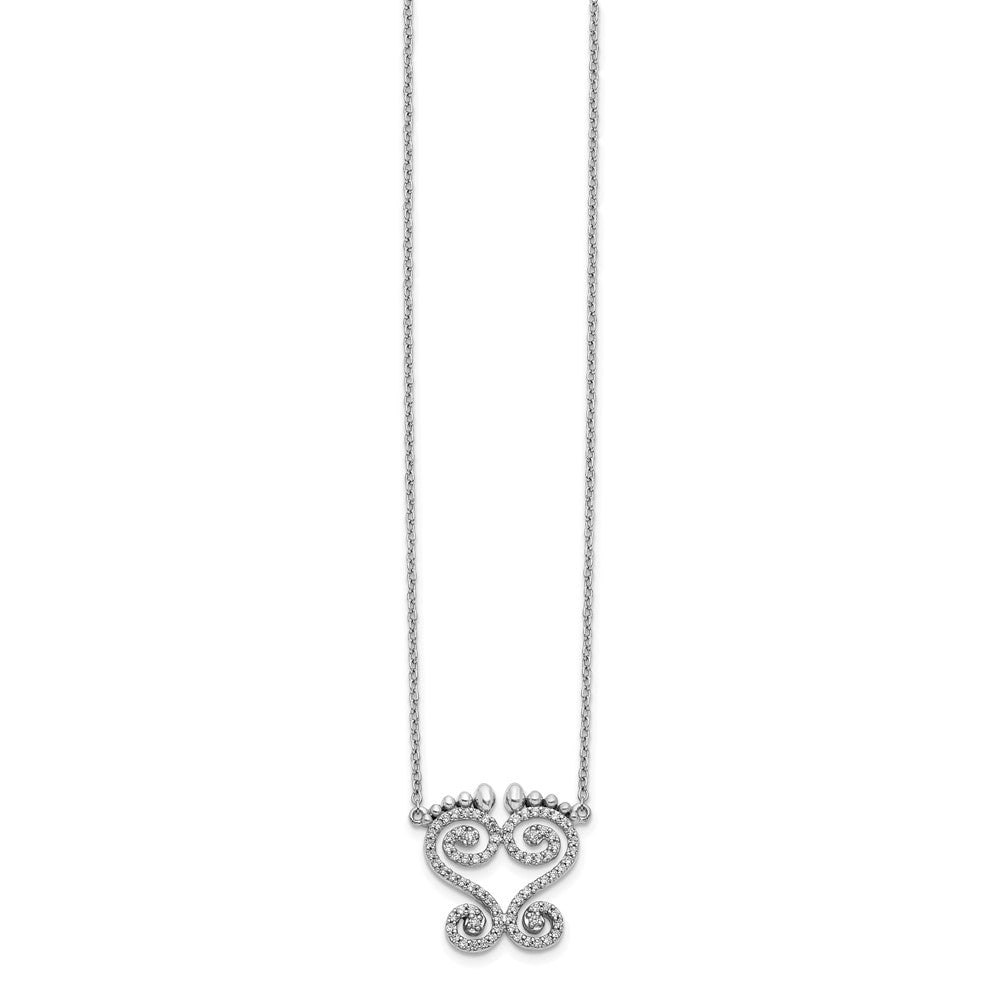 14K Weißgold Echt Diamant Halskette