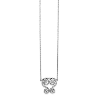 14K Weißgold Echt Diamant Halskette