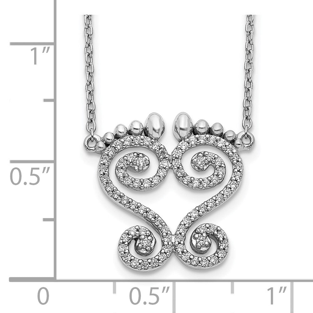 14K Weißgold Echt Diamant Halskette