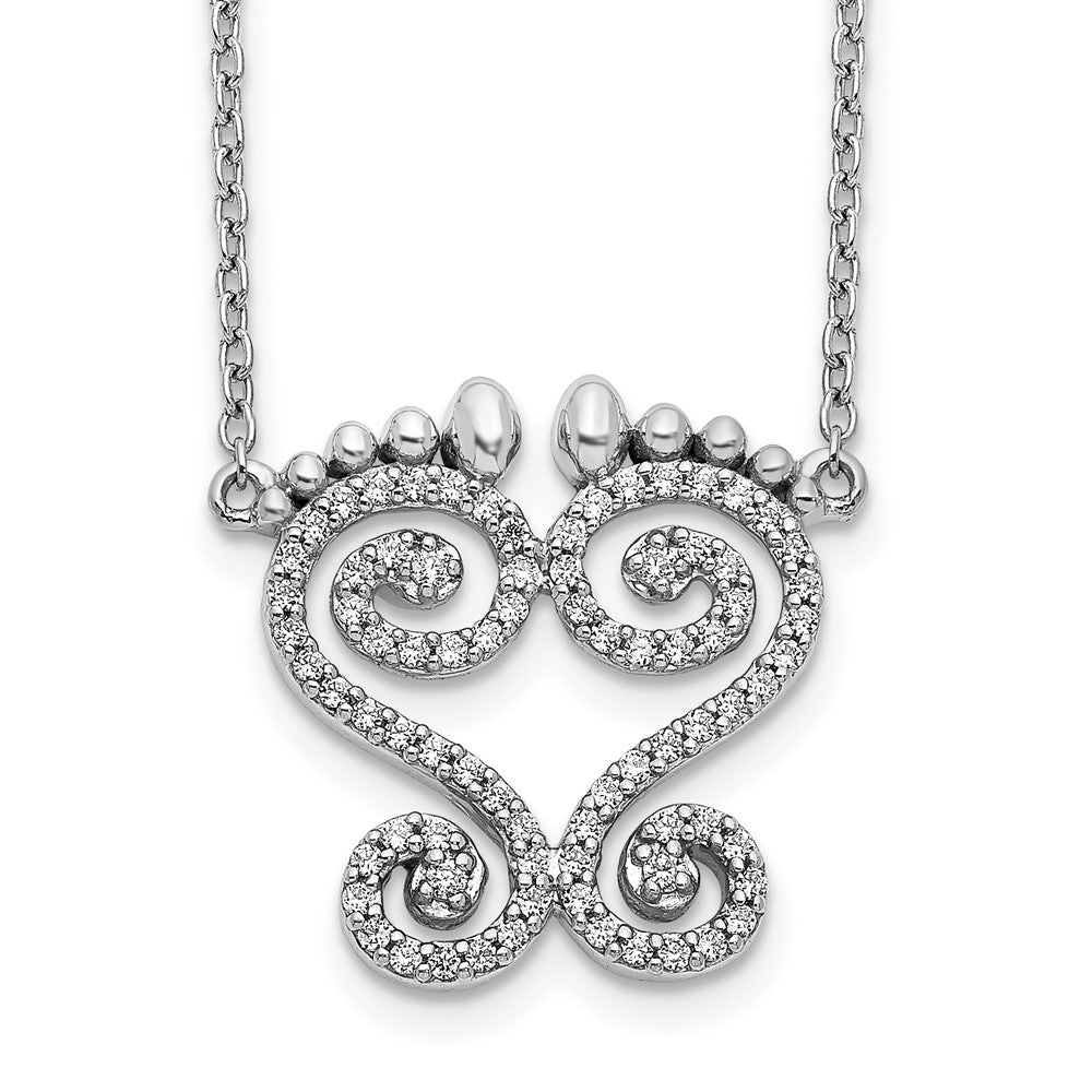 14K Weißgold Echt Diamant Halskette