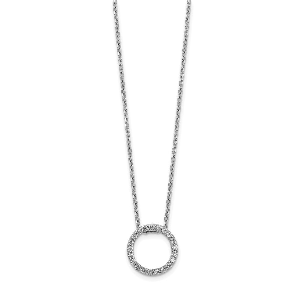 14K Weißgold 0,25 ct. Labor Gezüchteter Diamant VS/SI+ G+ 45,7 cm Runde Anhänger-Halskette