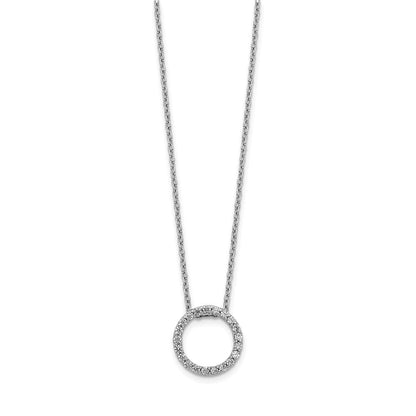 14K Weißgold 0,25 ct. Labor Gezüchteter Diamant VS/SI+ G+ 45,7 cm Runde Anhänger-Halskette