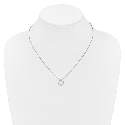14K Weißgold 0,25 ct. Labor Gezüchteter Diamant VS/SI+ G+ 45,7 cm Runde Anhänger-Halskette