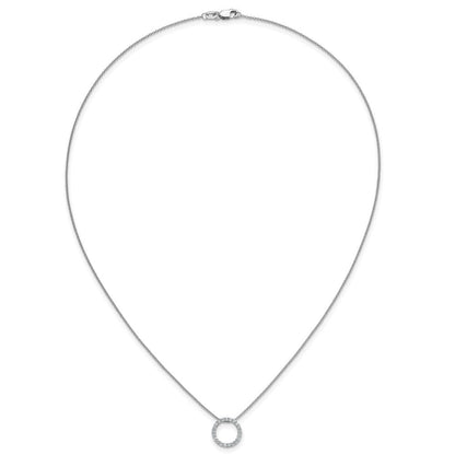 14K Weißgold 0,25 ct. Labor Gezüchteter Diamant VS/SI+ G+ 45,7 cm Runde Anhänger-Halskette