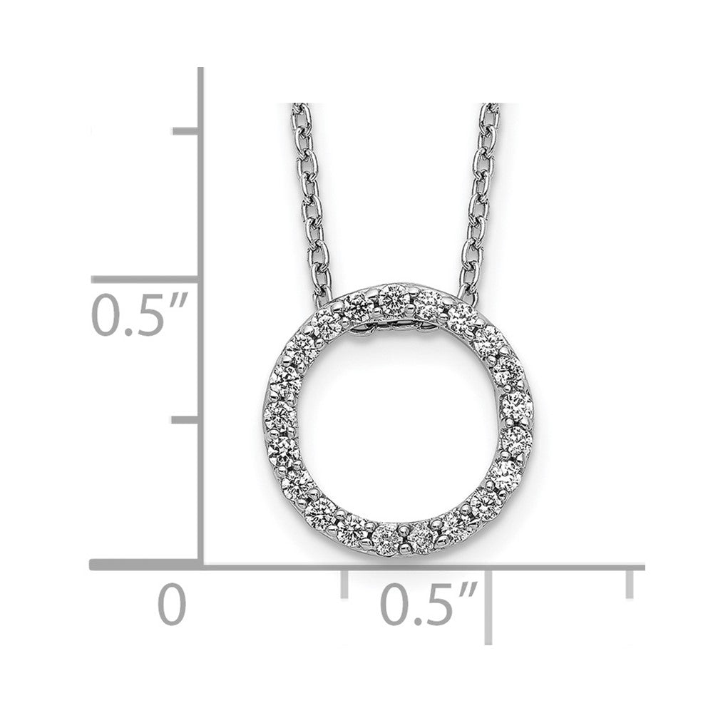 14K Weißgold 0,25 ct. Labor Gezüchteter Diamant VS/SI+ G+ 45,7 cm Runde Anhänger-Halskette