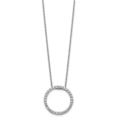 14K Weißgold Anhänger-Halskette mit 0,5 ct. im Labor gezüchteten Diamanten, rund, VS/SI+ G+, 18 Zoll