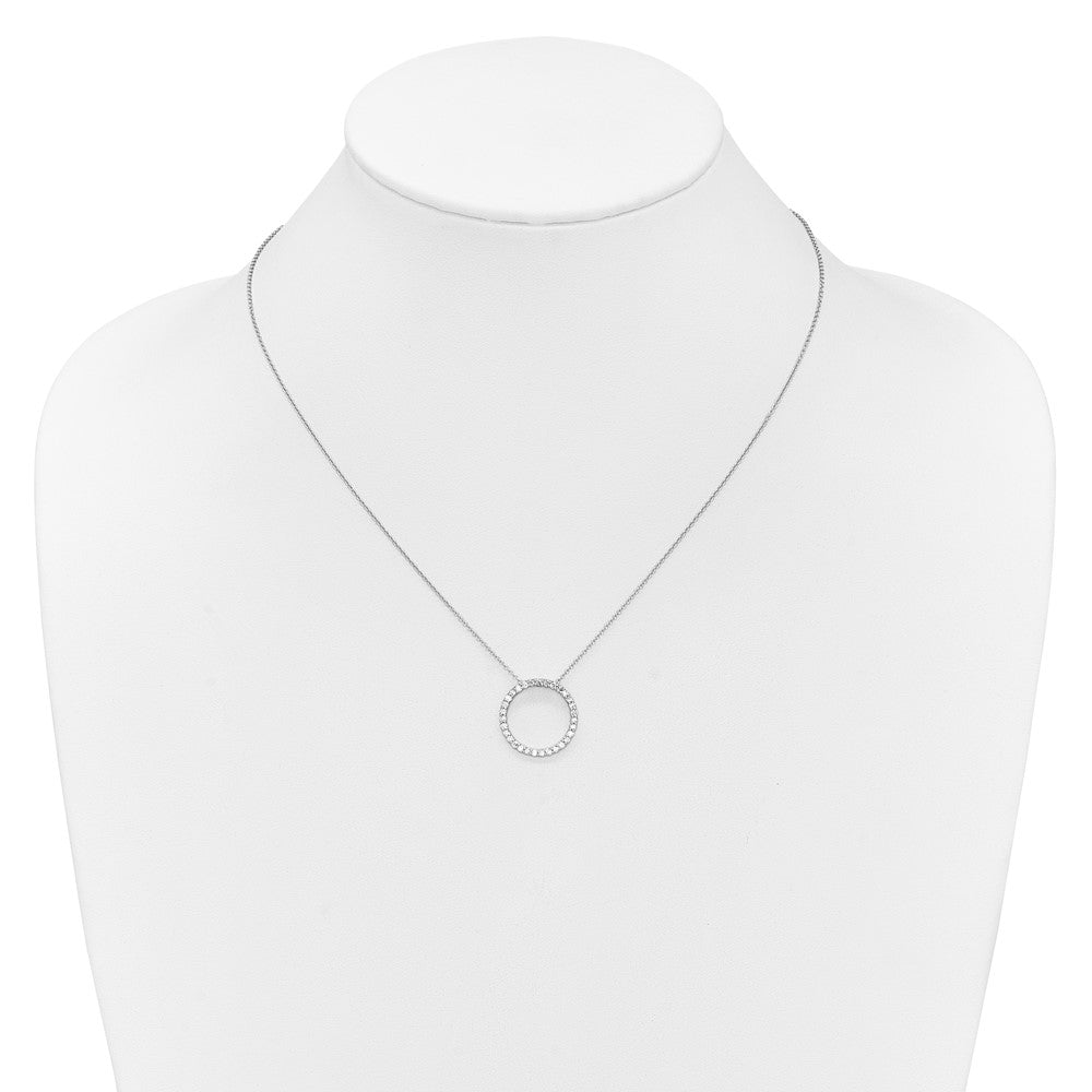 14K Weißgold Anhänger-Halskette mit 0,5 ct. im Labor gezüchteten Diamanten, rund, VS/SI+ G+, 18 Zoll