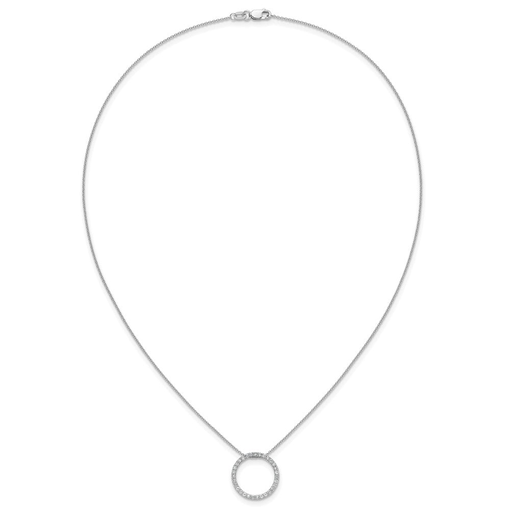 14K Weißgold Anhänger-Halskette mit 0,5 ct. im Labor gezüchteten Diamanten, rund, VS/SI+ G+, 18 Zoll