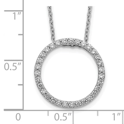 14K Weißgold Anhänger-Halskette mit 0,5 ct. im Labor gezüchteten Diamanten, rund, VS/SI+ G+, 18 Zoll