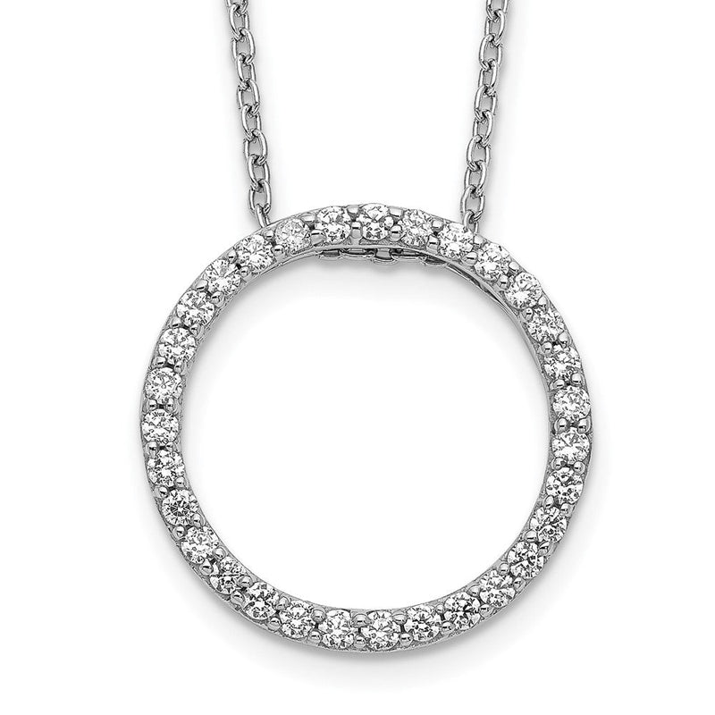14K Weißgold Anhänger-Halskette mit 0,5 ct. im Labor gezüchteten Diamanten, rund, VS/SI+ G+, 18 Zoll