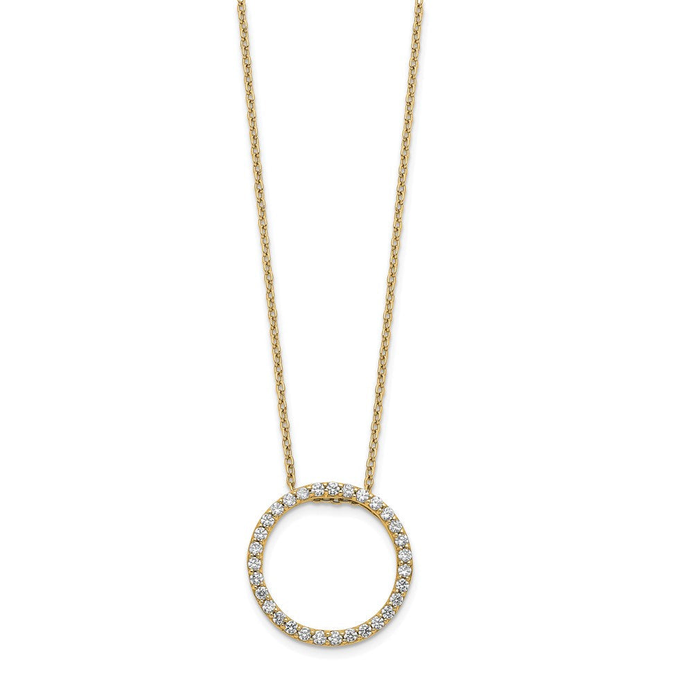 14K Gelbgold 0,5 ct. Im Labor gezüchteter Diamant VS/SI+ G+ 18 Zoll Runde Anhänger-Halskette