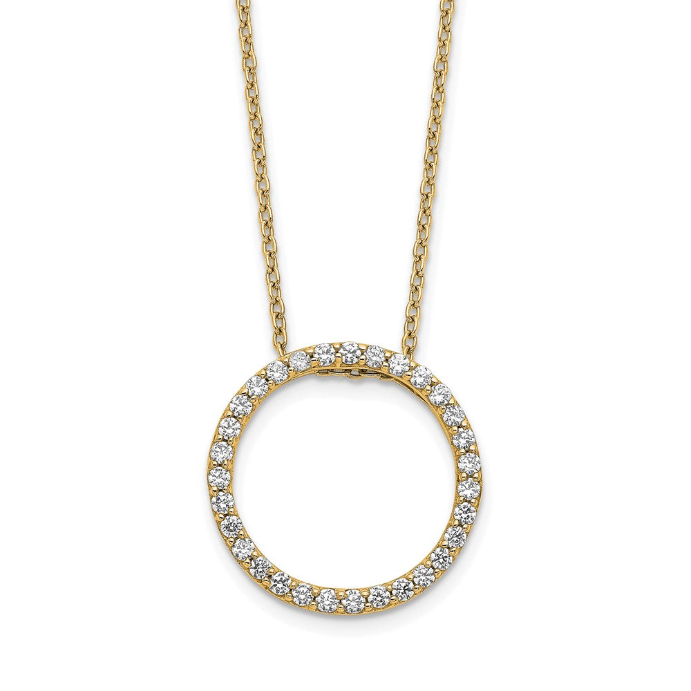 14K Gelbgold 0,5 ct. Im Labor gezüchteter Diamant VS/SI+ G+ 18 Zoll Runde Anhänger-Halskette