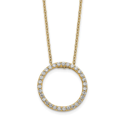 14K Gelbgold 0,5 ct. Im Labor gezüchteter Diamant VS/SI+ G+ 18 Zoll Runde Anhänger-Halskette