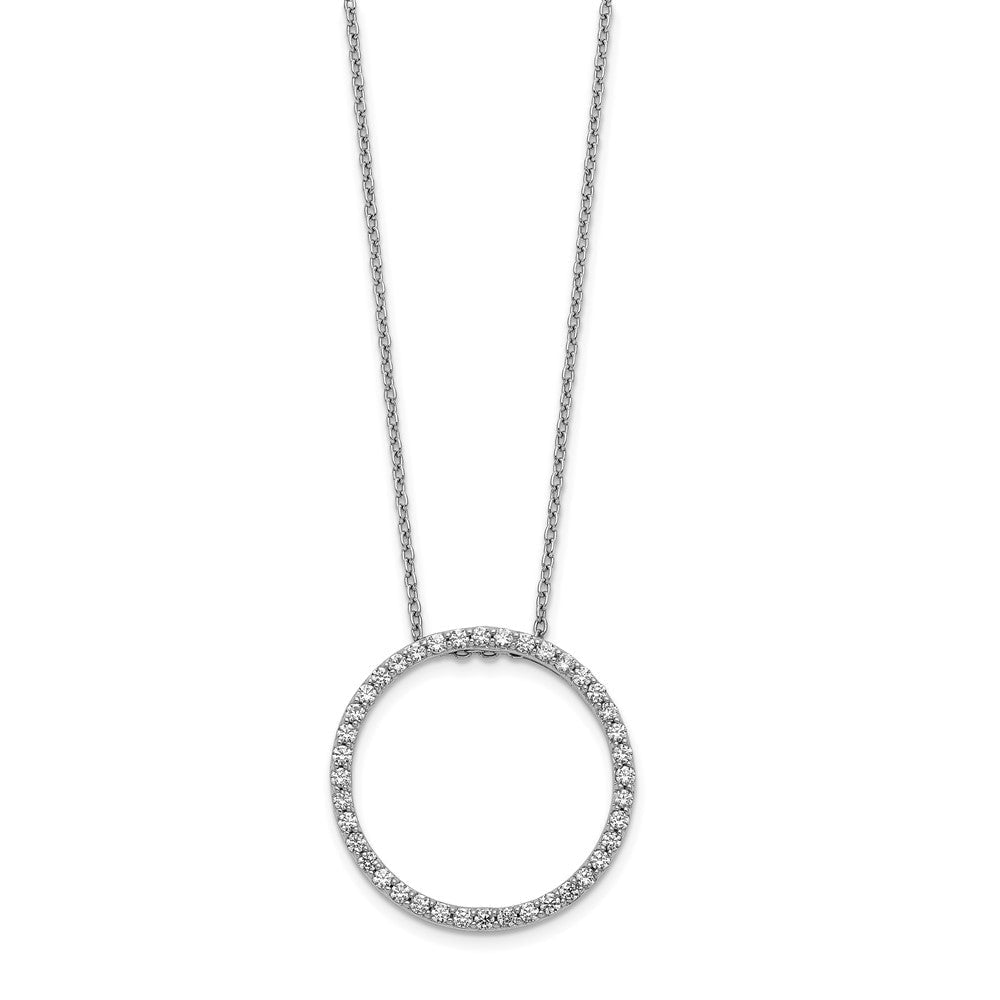 14k Weißgold Rund-Anhänger-Halskette mit 0,625 ct. im Labor gezüchteten Diamanten VS/SI+ G+, 18 Zoll