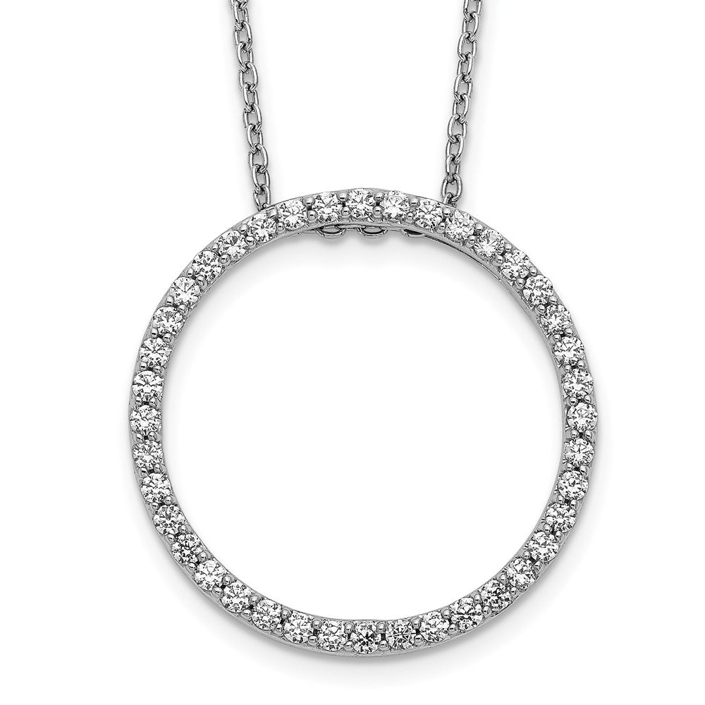 14k Weißgold Rund-Anhänger-Halskette mit 0,625 ct. im Labor gezüchteten Diamanten VS/SI+ G+, 18 Zoll