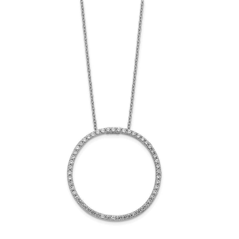 14K Weißgold Echt Diamant Kreis 18 Zoll Halskette