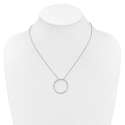 14K Weißgold Echt Diamant Kreis 18 Zoll Halskette