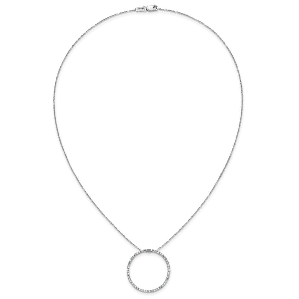 14K Weißgold Echt Diamant Kreis 18 Zoll Halskette