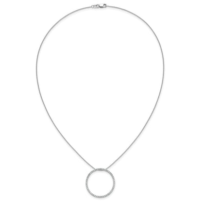 14K Weißgold Echt Diamant Kreis 18 Zoll Halskette