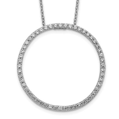 14K Weißgold Echt Diamant Kreis 18 Zoll Halskette