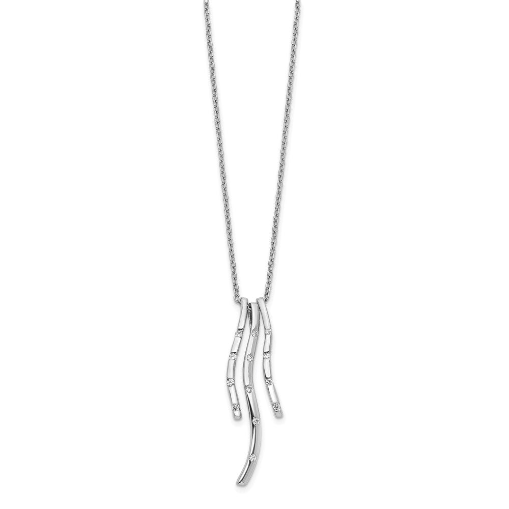 14K Weißgold Echt Diamant Halskette