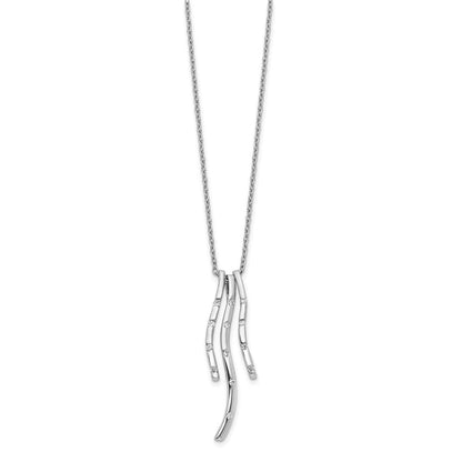 14K Weißgold Echt Diamant Halskette