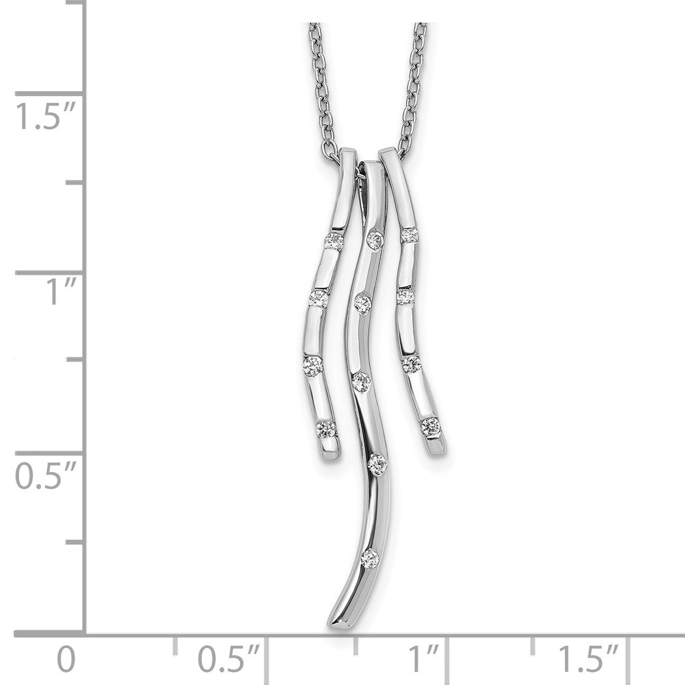 14K Weißgold Echt Diamant Halskette