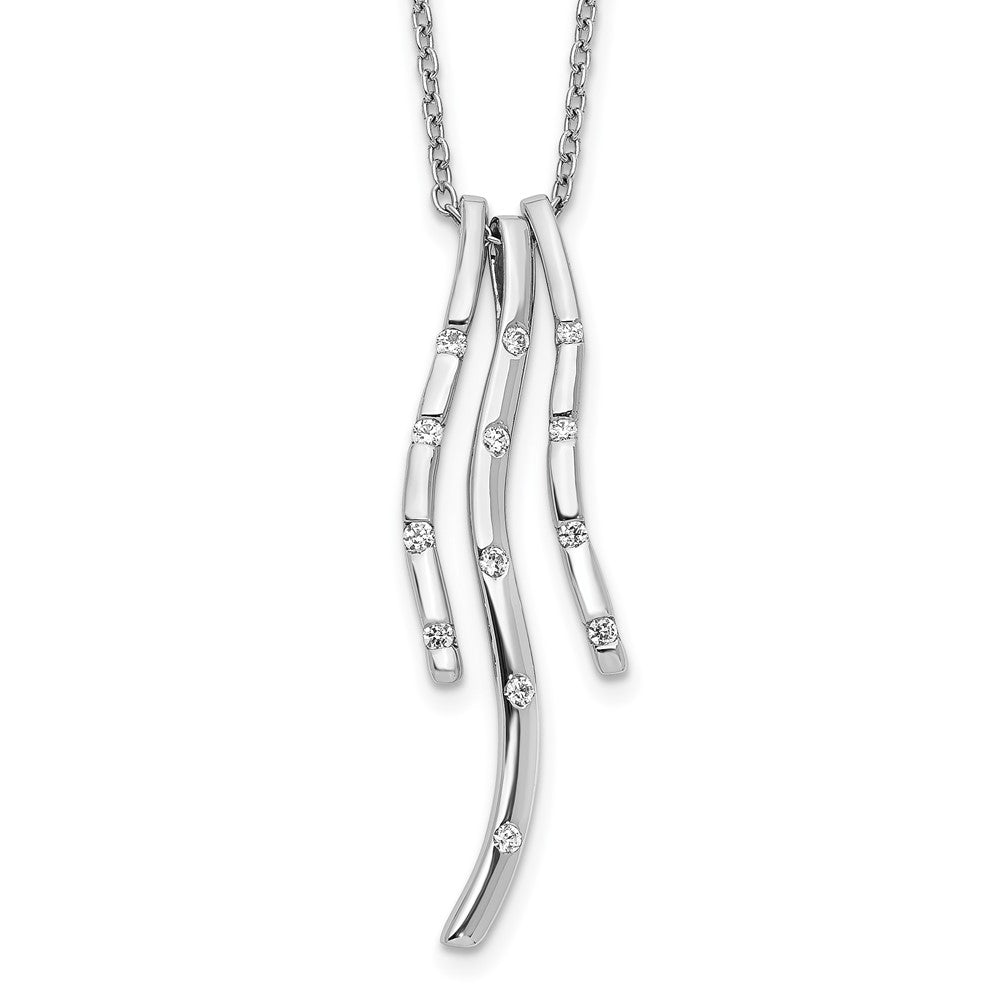 14K Weißgold Echt Diamant Halskette