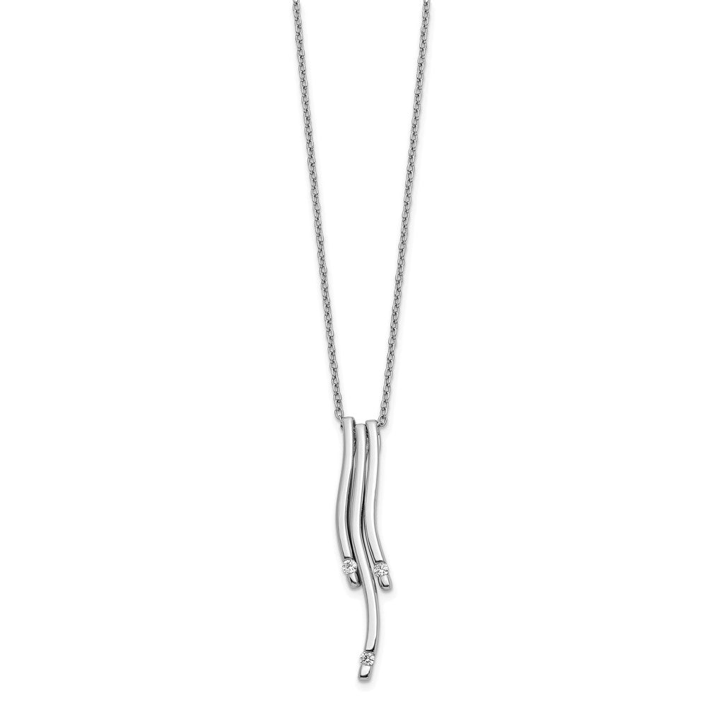 14K Weißgold Echt Diamant Halskette