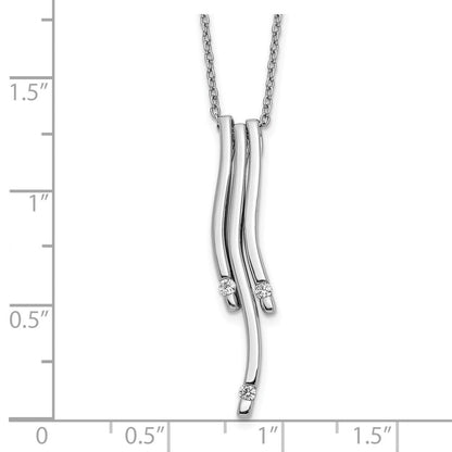 14K Weißgold Echt Diamant Halskette