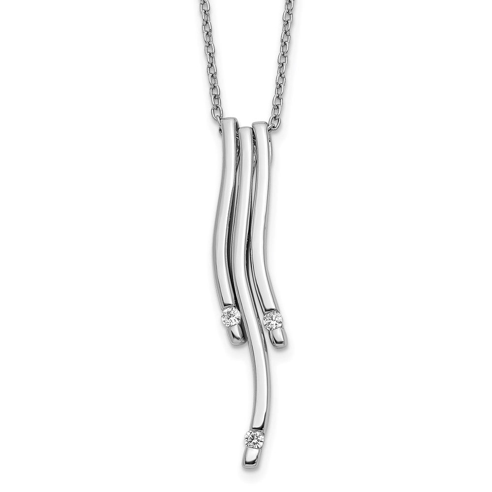 14K Weißgold Echt Diamant Halskette