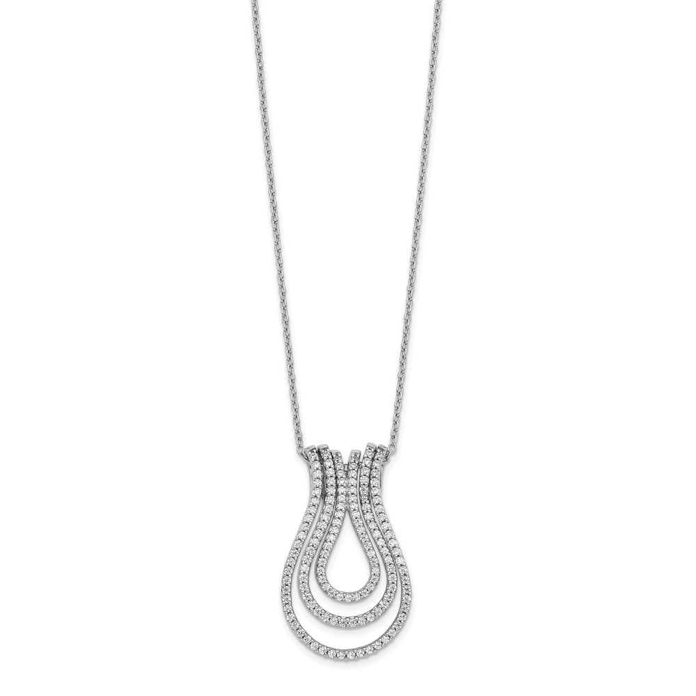 14K Weißgold Echt Diamant Halskette