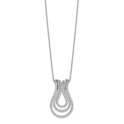 14K Weißgold Echt Diamant Halskette
