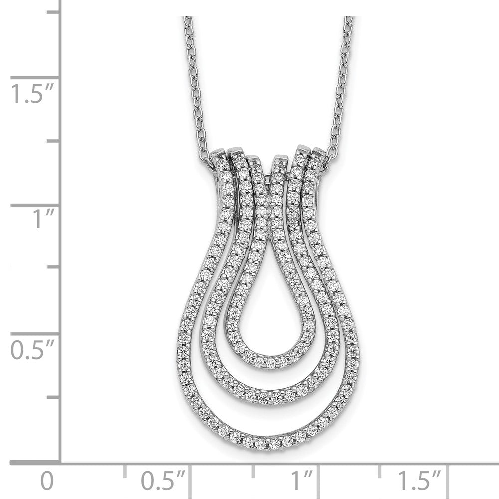 14K Weißgold Echt Diamant Halskette