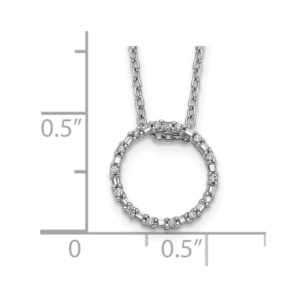 14K Weißgold Echt Diamant Kreis Halskette