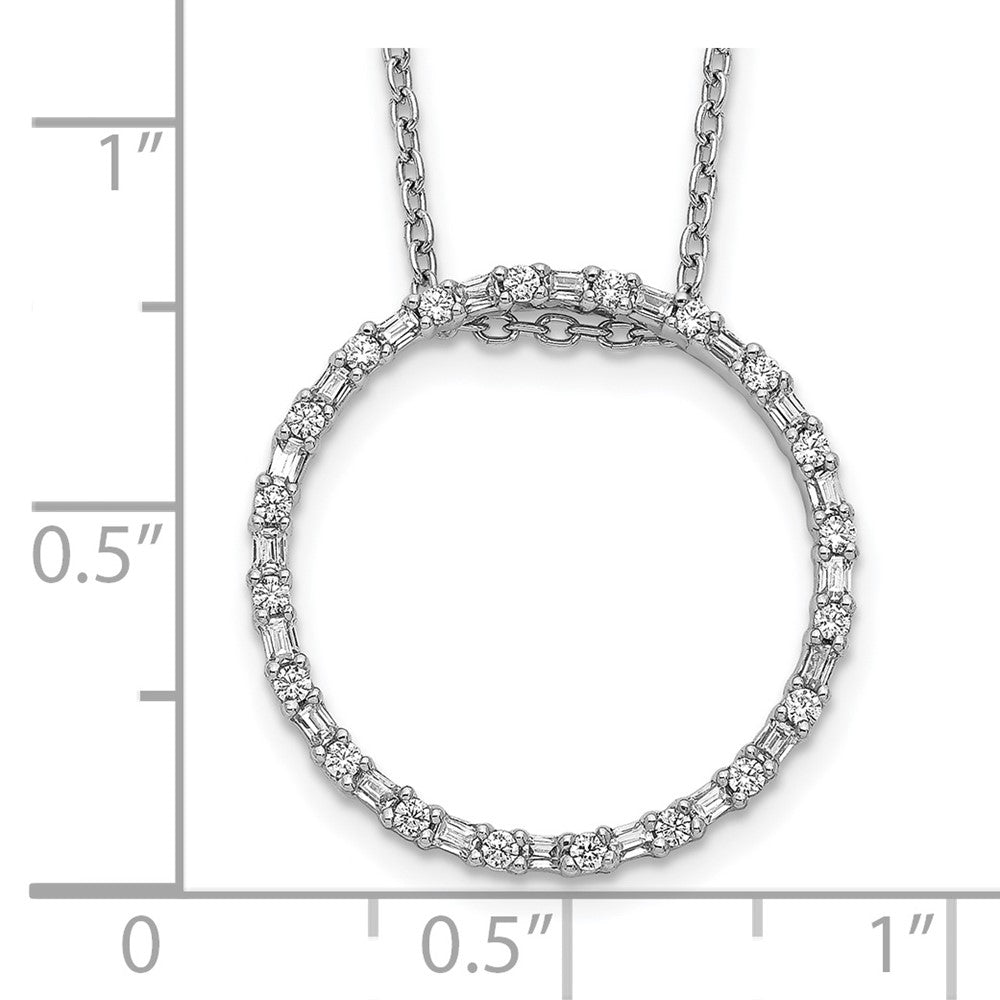14K Weißgold Echt Diamant Kreis Halskette