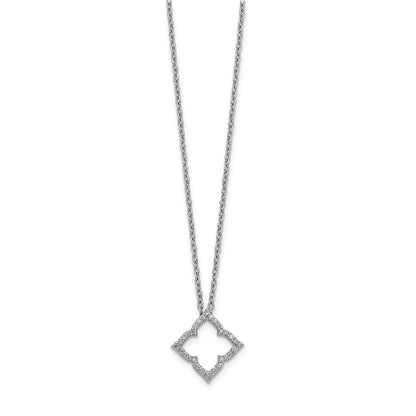 14K Weißgold Echt Diamant 18 Zoll Halskette