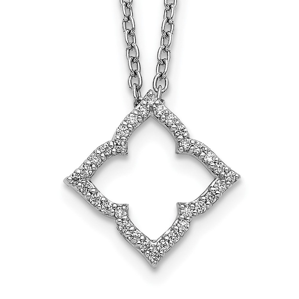 14K Weißgold Echt Diamant 18 Zoll Halskette